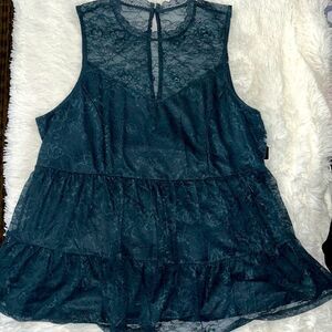 TORRID LACE TIERED MOCK NECK